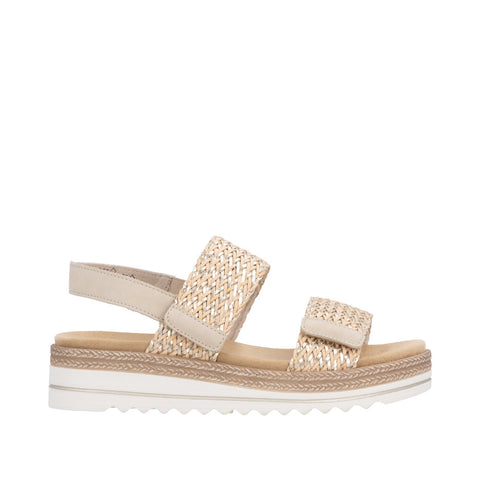 Remonte D0Q63-90 Metallic Natural Gold/Pearl Womens Touch Fastening Platform Sandals
