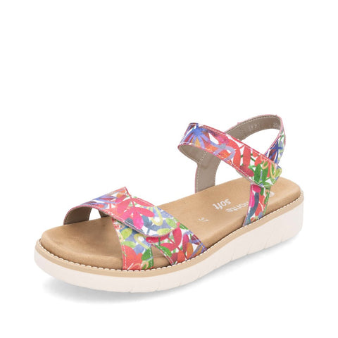 Remonte D2049-90 Multi Womens Touch Fastening Low Platform Sandals