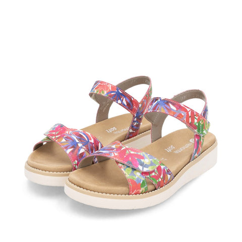 Remonte D2049-90 Multi Womens Touch Fastening Low Platform Sandals