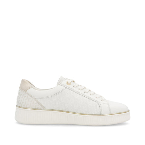 Remonte D2E00-80 White Combination Womens Casual Comfort Leather Zip & Lace Up Trainers