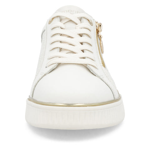 Remonte D2E00-80 White Combination Womens Casual Comfort Leather Zip & Lace Up Trainers