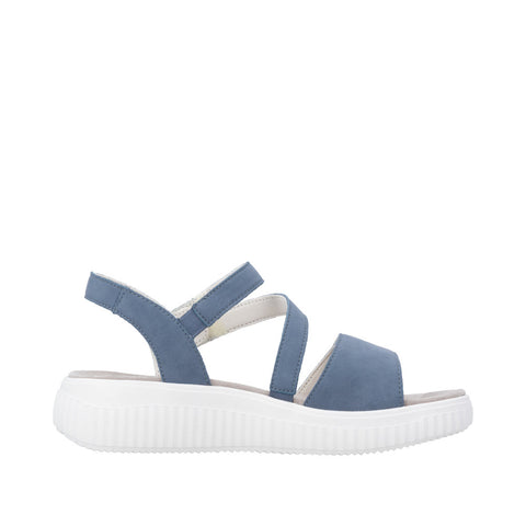 Remonte D3L51-14 Indigo Womens Touch Fastening Low Platform Sandals