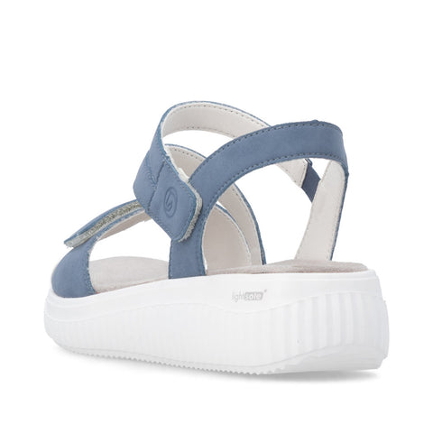 Remonte D3L51-14 Indigo Womens Touch Fastening Low Platform Sandals