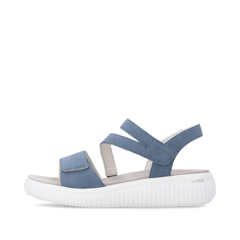 Remonte D3L51-14 Indigo Womens Touch Fastening Low Platform Sandals