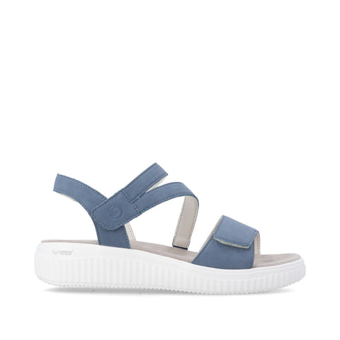 Remonte D3L51-14 Indigo Womens Touch Fastening Low Platform Sandals