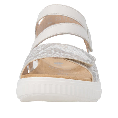 Remonte D3L51-60 Off White Gold Womens Touch Fastening Low Platform Sandals