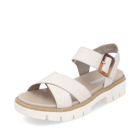 Remonte D7950-60 Beige Womens Touch Fastening Gladiator Style Chunky Sandals