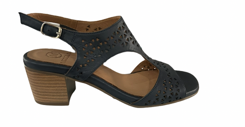 Modella Darsie Navy Womens Leather Heeled Sandals
