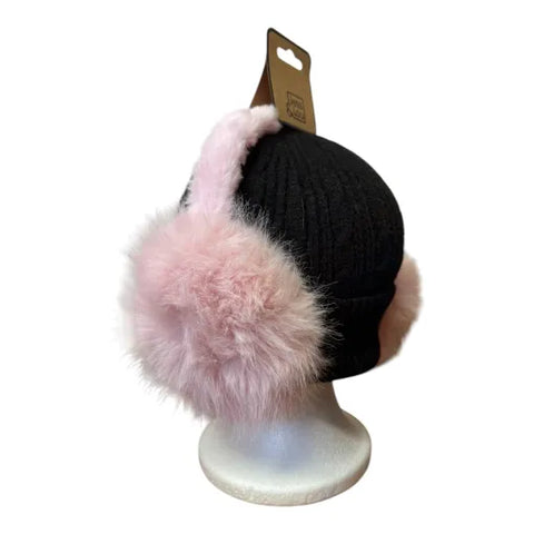 Jess And Lou Pink Unisex Fluffy Earmuffs