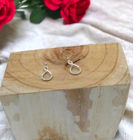 Hypoallergenic Silver Coloured Infinity Hook Earrings ER113 - Nickel Free Elegance by Jess and Lou