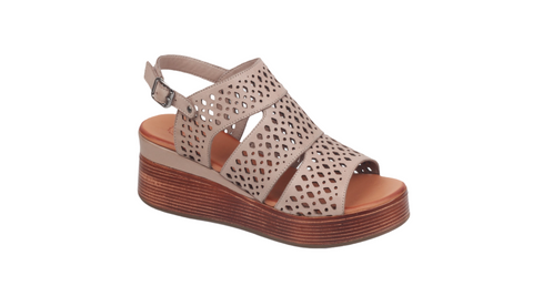 Modella Grace Mushroom Womens Leather Wedge Sandals