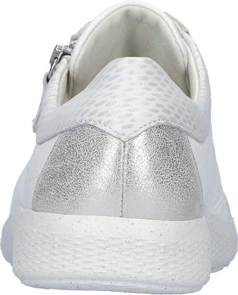Waldlaufer 634002 317 663 K-Ira Hirsch Doti Bufa Weiss Silber Wome K Fitting Zip Up Lace Up H Fitting Trainers