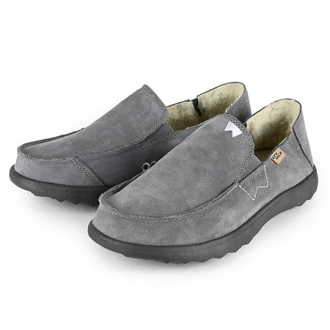 KickBack Couch Woolie 2.0 Charcoal Suede Woven Wool Mens Lightweight Slip On Shoes