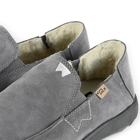 KickBack Couch Woolie 2.0 Charcoal Suede Woven Wool Mens Lightweight Slip On Shoes