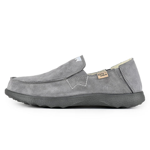 KickBack Couch Woolie 2.0 Charcoal Suede Woven Wool Mens Lightweight Slip On Shoes