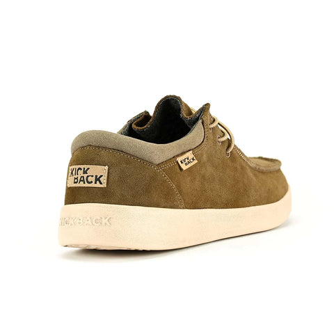 KickBack Haven Mens Khaki Suede Elastic Lace Slip On Shoes