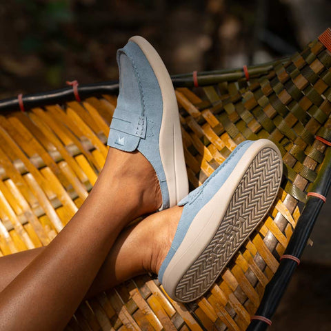 KickBack Frenchy Pale Blue Suede Womens Slip On Mules