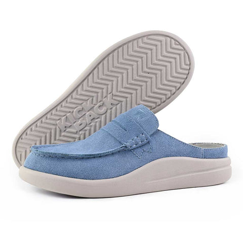KickBack Frenchy Pale Blue Suede Womens Slip On Mules