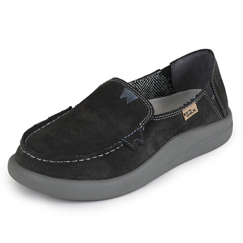 KickBack Rizzo Suede Charcoal Womens Slip On Shoes