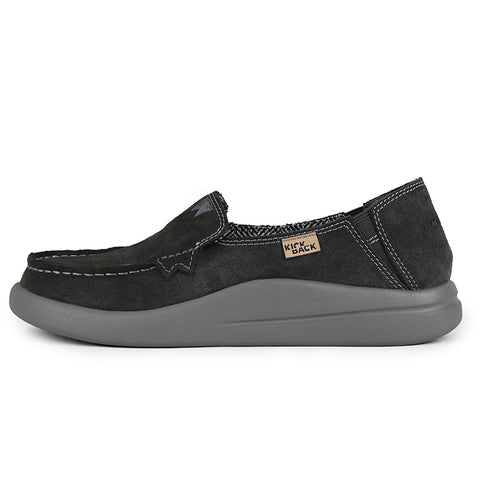 KickBack Rizzo Suede Charcoal Womens Slip On Shoes