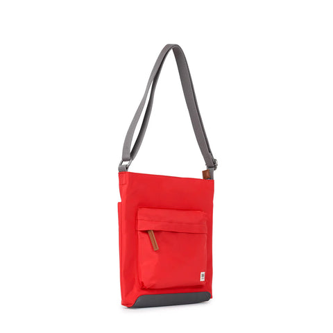 Roka Kennington B Medium Chilli Oil Recycled Canvas Cross Body Bag