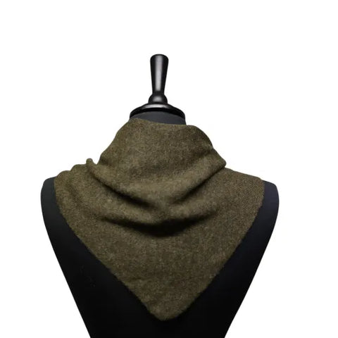 Jess and Lou Khaki Midweight Cosy Knit Triangle Scarf