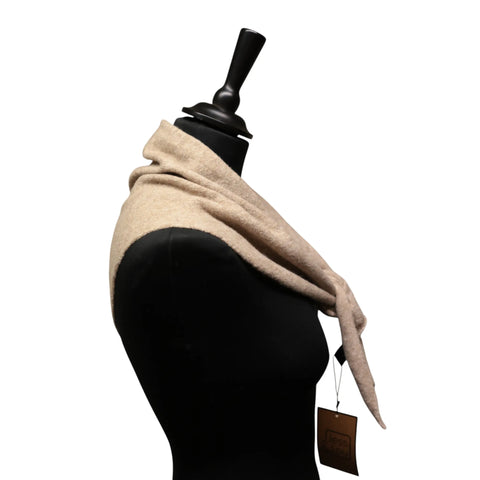 Jess and Lou Oatmeal Midweight Cosy Knit Triangle Scarf