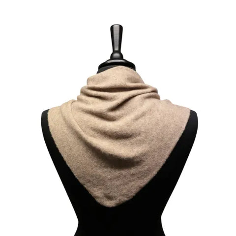 Jess and Lou Oatmeal Midweight Cosy Knit Triangle Scarf