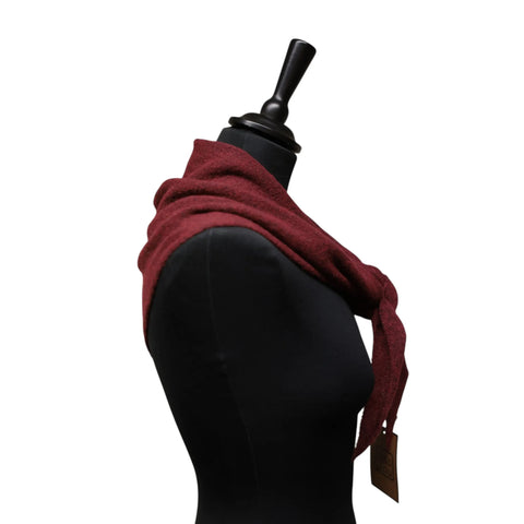 Jess and Lou Burgundy Midweight Cosy Knit Triangle Scarf