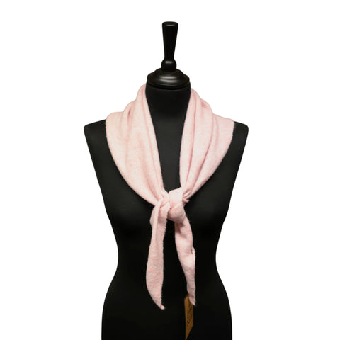 Jess and Lou Pink Midweight Cosy Knit Triangle Scarf