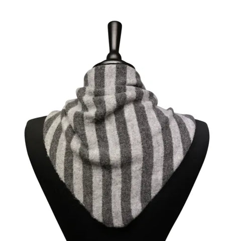 Jess and Lou Grey/Charcoal Midweight Cosy Knit Triangle Scarf