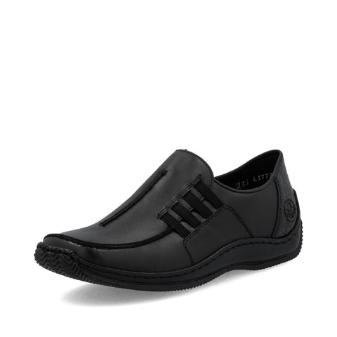 Rieker L1777-00 Schwarz Womens Casual Comfort Slip On Shoes