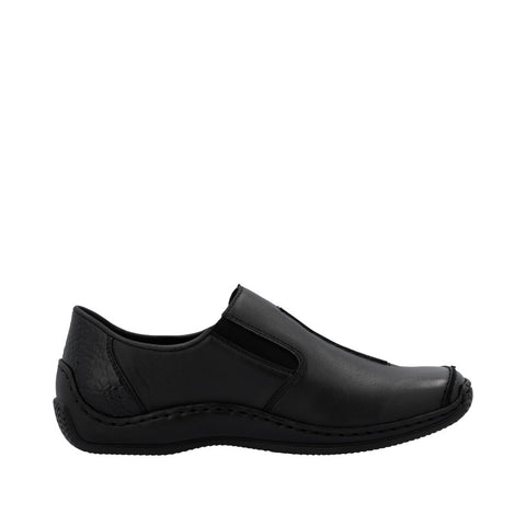 Rieker L1777-00 Schwarz Womens Casual Comfort Slip On Shoes