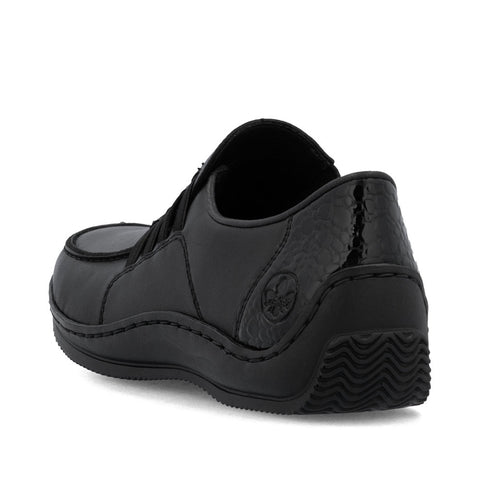 Rieker L1777-00 Schwarz Womens Casual Comfort Slip On Shoes