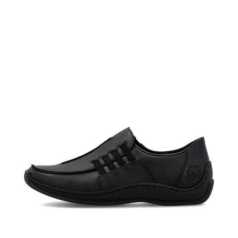Rieker L1777-00 Schwarz Womens Casual Comfort Slip On Shoes