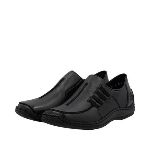 Rieker L1777-00 Schwarz Womens Casual Comfort Slip On Shoes