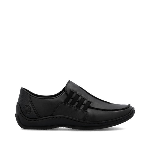 Rieker L1777-00 Schwarz Womens Casual Comfort Slip On Shoes