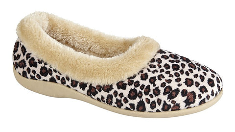 Sleepers LS314M Penny Ocelot Womens Velour Casual Comfort Slipper