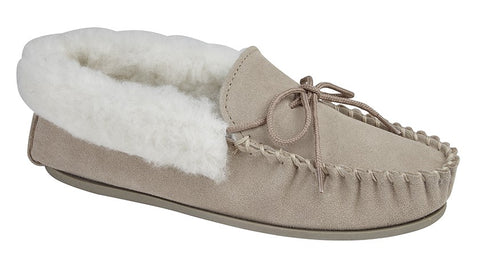Mokkers LS338S Emily Stone Womens Suede Casual Comfort Wool Mix Warm Lining Moccasin Slippers