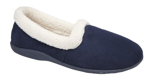 Sleepers LS927C Sandie II Navy Womens Faux Suede Casual Comfort Slipper