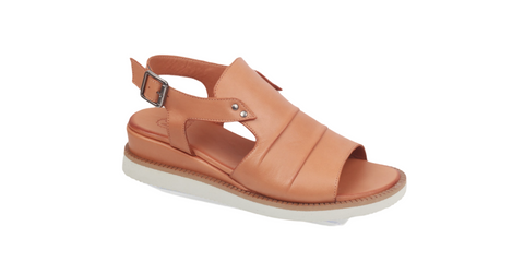 Modella Lyra Tan Womens Leather Wedge Sandals