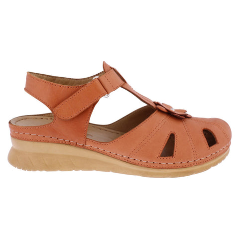 Adesso Meadow Rust Womens Leather Touch Fastening Sandals