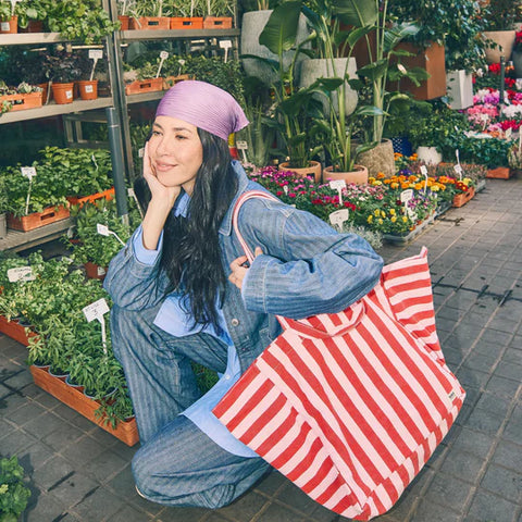 Roka Marylebone Tote Strawberry Stripe Cotton Canvas