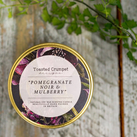 Toasted Crumpet Natural Soy Wax Scented Candle Pomegranate Noir & Mulberry