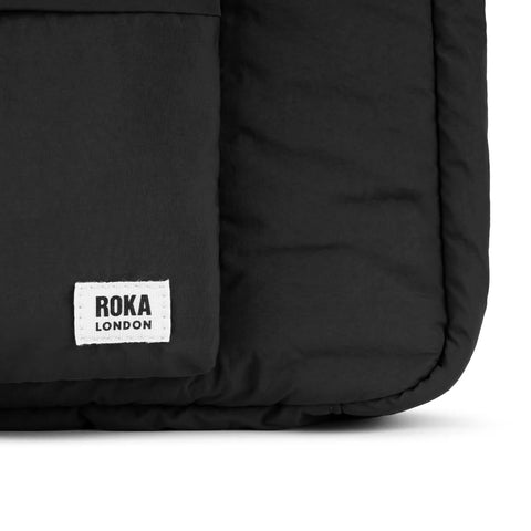 Roka Belsize Black Taslon Puffy Shoulder Bag