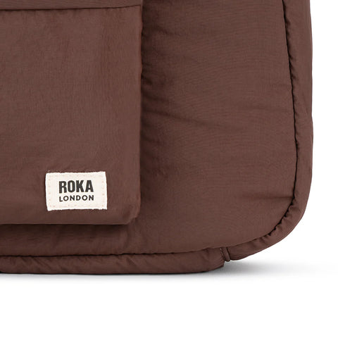 Roka Belsize Chocolate Taslon Puffy Shoulder Bag