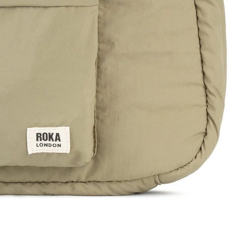 Roka Belsize Taupe Taslon Puffy Shoulder Bag