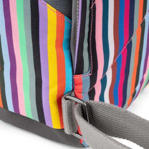 Roka Canfield B Medium Multi Stripe Recycled Canvas Roll-top Backpack