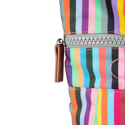 Roka Canfield B Medium Multi Stripe Recycled Canvas Roll-top Backpack