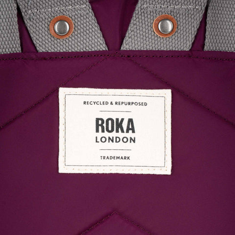 Roka Canfield B Small Royal Burgundy Recycled Nylon Roll-top Backpack